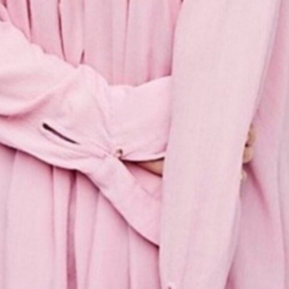 Free People Womens Magic Breeze Oversized Button Front Shirt Pink Size XS - Picture 4 of 15